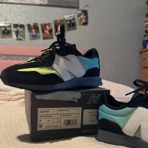 New Balance Sneakers Black, Blue, and Yellow